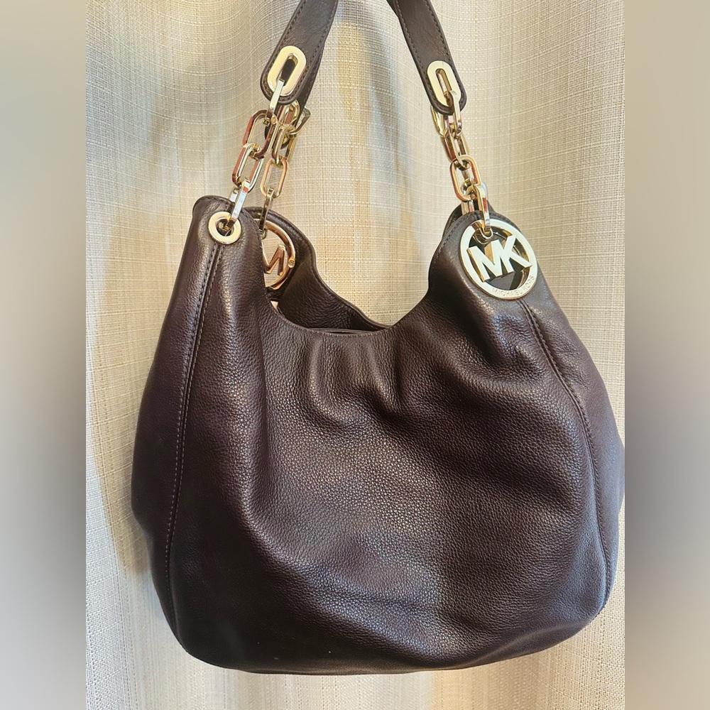 Michael Kors Brown Leather Shoulder Bag - Picture 3 of 11